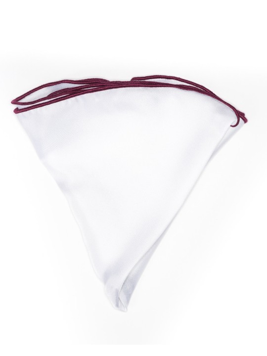 White Silk/ Plum Trim Silk Pocket Circle